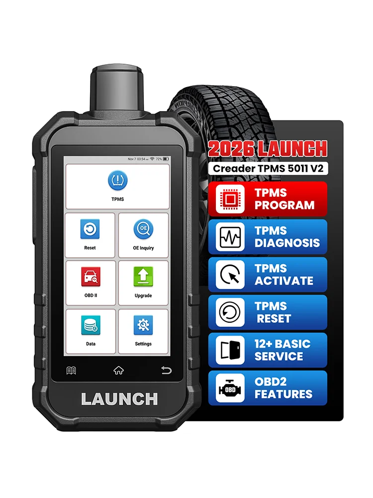 LAUNCH Creader TPMS 5011E V2 – Professionelles TPMS-Diagnosegerät für Fahrzeuge (315/433 MHz): Sensorprogrammierung, Aktivierung, Anlernen, 12 Service-Reset-Funktionen, OBD-Scanner (deutsche Version)