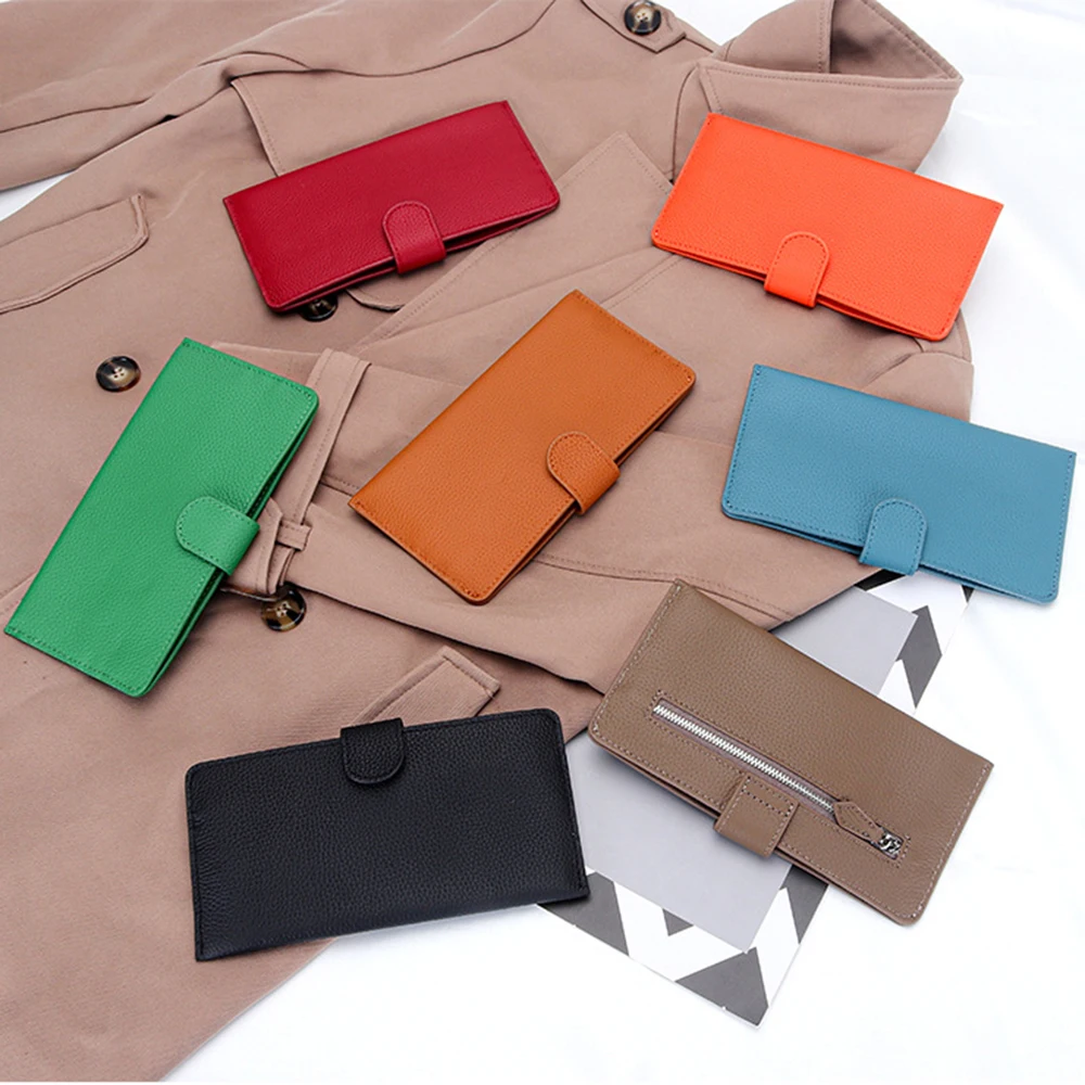 Portefeuille Long de Luxe en Cuir group pour Femme, Petit Sac à Main avec Lettres Personnalisées, Pochette avec Nom à la Mode pour Téléphone Portable