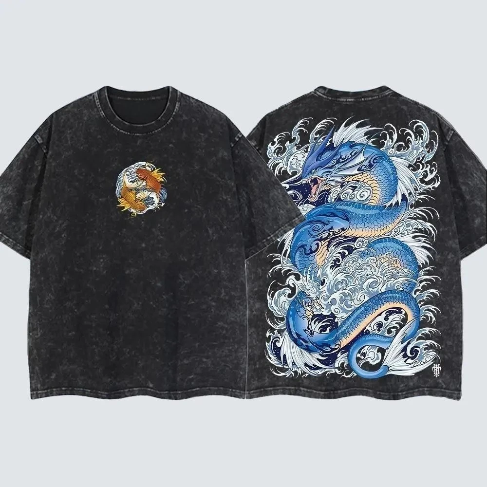 Gyarados Mewtwo Greninja Legendary Psychic Type Anime T-Shirt Men Women Cotton Loose Couple Harajuku Y2K Casual Streetwear Tops view 5
