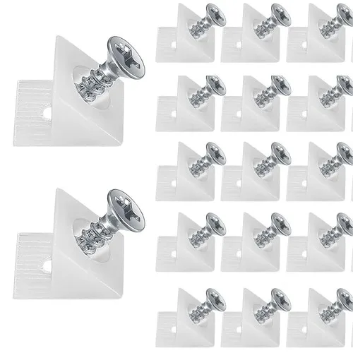 10/30/50/100set Drawer Wedges With Screws For Bottom Support Plastic Repair Cabinets Bookshelves Angle Code Bracket Fastener