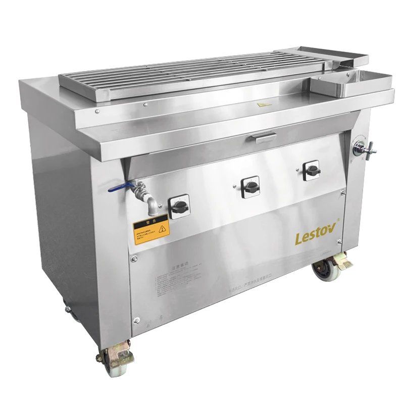 Lestov Large Commercial Meat BBQ Flat Grilling Machine for Barbecue Korean Restaurant