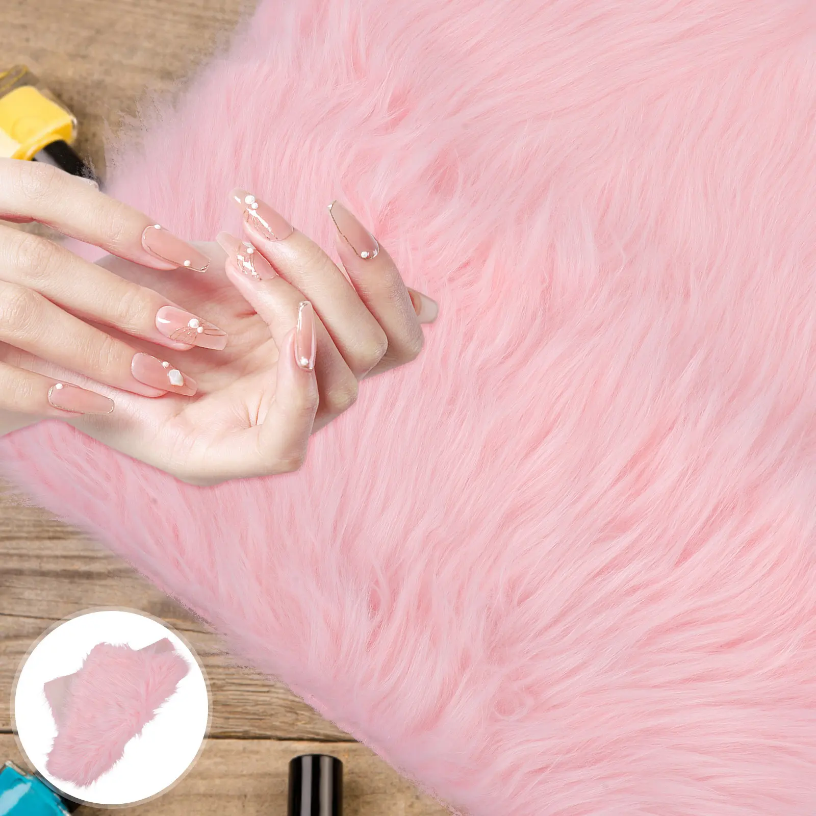 Nail Art Background Rug Soft Small Rug Photo Mat for Photography Live Streaming Decorative Nail Table Display Prop
