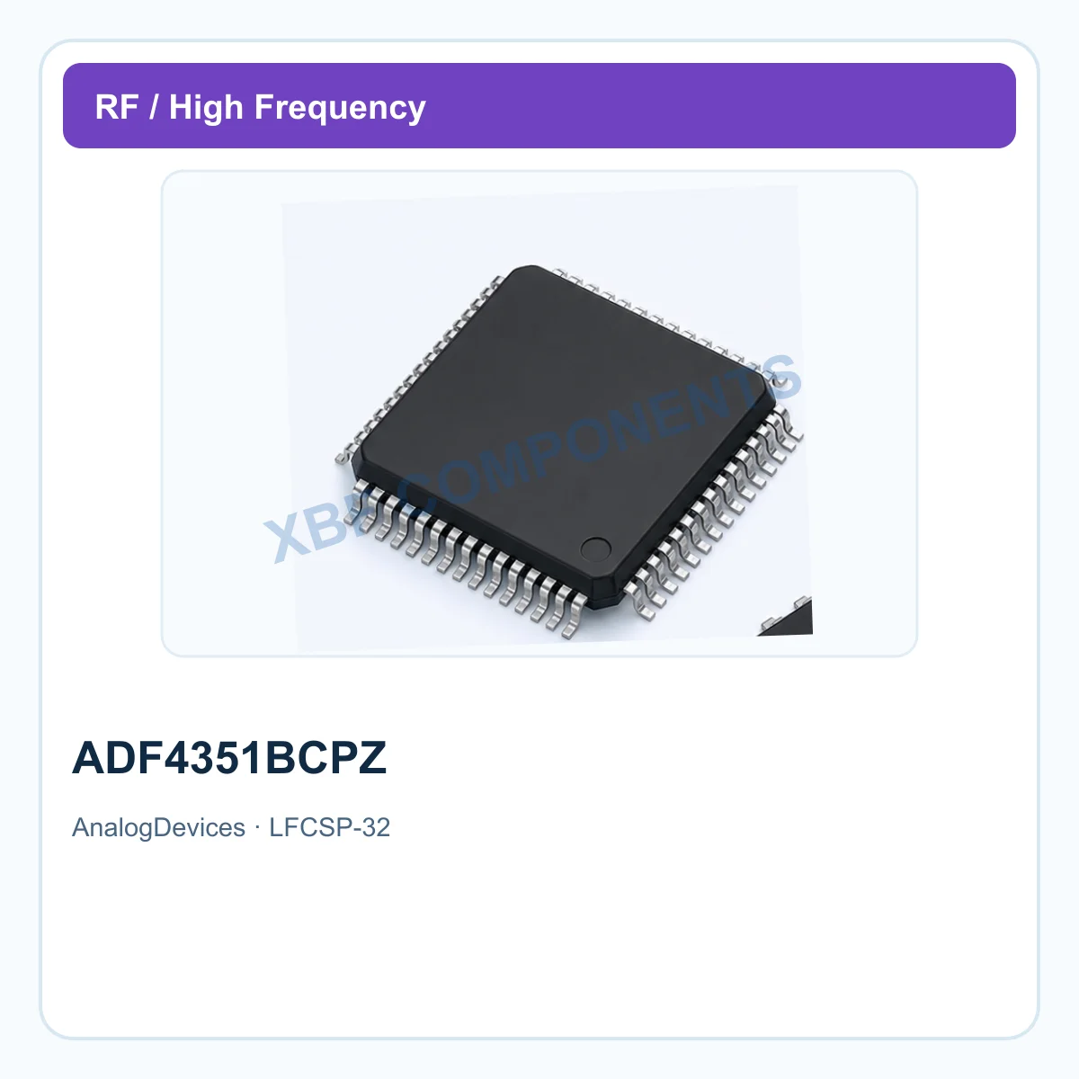 AnalogDevices ADF4351BCPZ RF Component PLL frequency synthesizer, 35 MHz-4.4 GHz, integrated VCO LFCSP-32