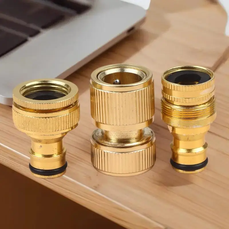 

Набор из 2 стандартных алюминиевых соединителей для шлангов - быстроразъемные фитинги 4/6 дюймов для садовых шлангов