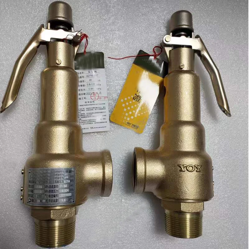 Brass safety valve with handle for air storage tank spring fully open pressure relief valve