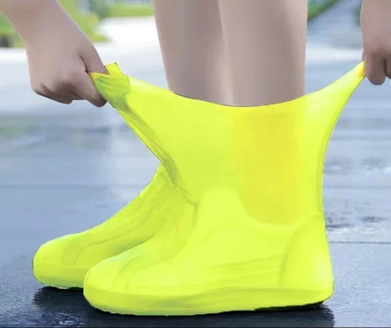 1 par de cubiertas de silicona impermeables para zapatos, Botas de lluvia de goma resistentes a los labios, accesorios para zapatos para días