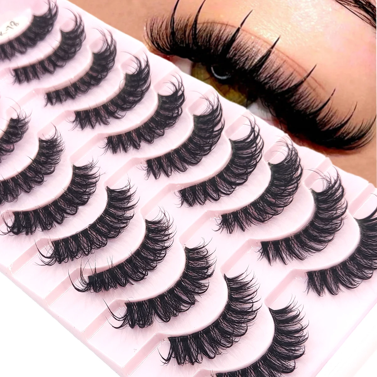 10 pairs of Russian natural looking soft and fluffy artificial mink eyelashes dramatic messy mink eyelashes fox eyelashes