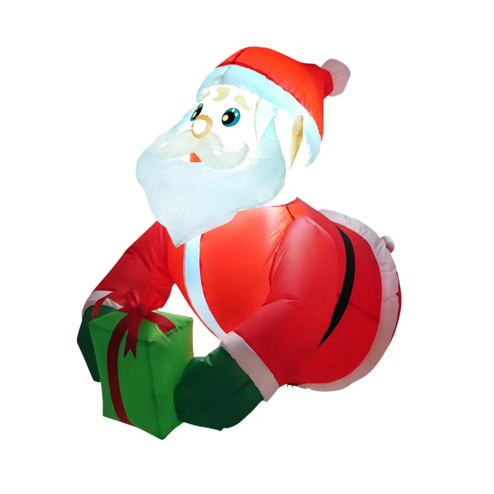 Christmas Santa Claus Broke Out from Window Outside Props Merry Atmosphere Display Built in LED Plug and Play Window Inflatables
