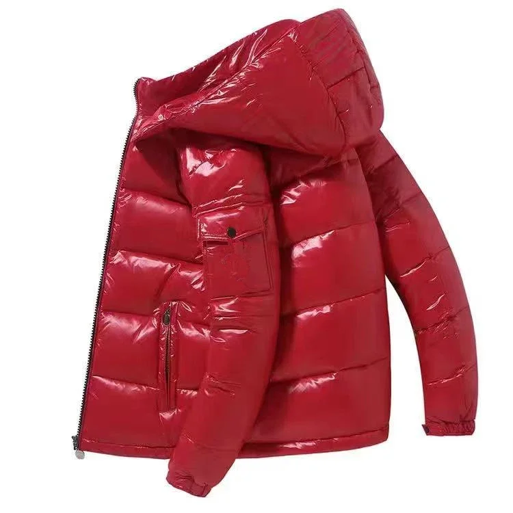 Chaquetas cortas de invierno con capucha para hombre y mujer, cárdigan de manga larga grueso que mantiene el calor y el frío, chaqueta nueva brillante