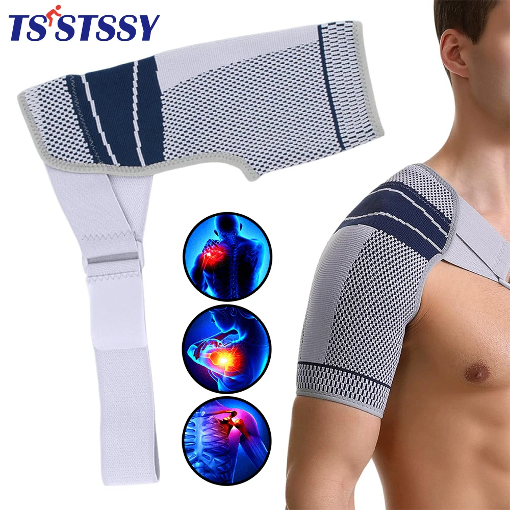1Pcs Shoulder Stability Brace Compression Sleeve for Rotator Cuff Support, Fits Left and Right Arm for Men Women Sports, Fitness