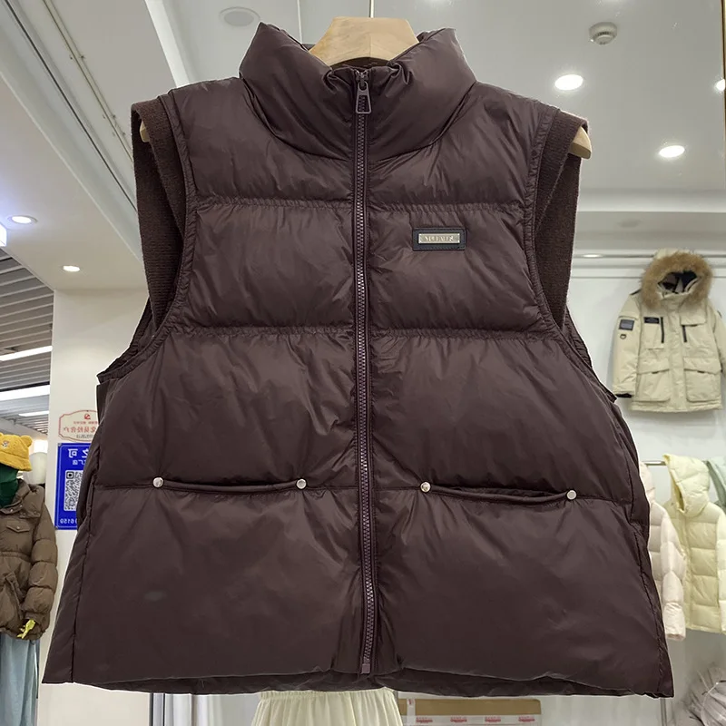 Gilet da donna nuovo autunno/inverno 2025 Gilet in maglia con giunture antivento