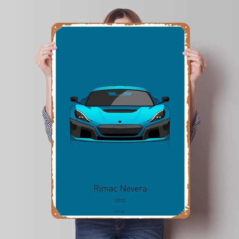 Neeva-cartel de hojalata para decoración de pared de coche, placa de Metal Vintage para sala de estar, arte de pared, Retro, cafetería, Bar