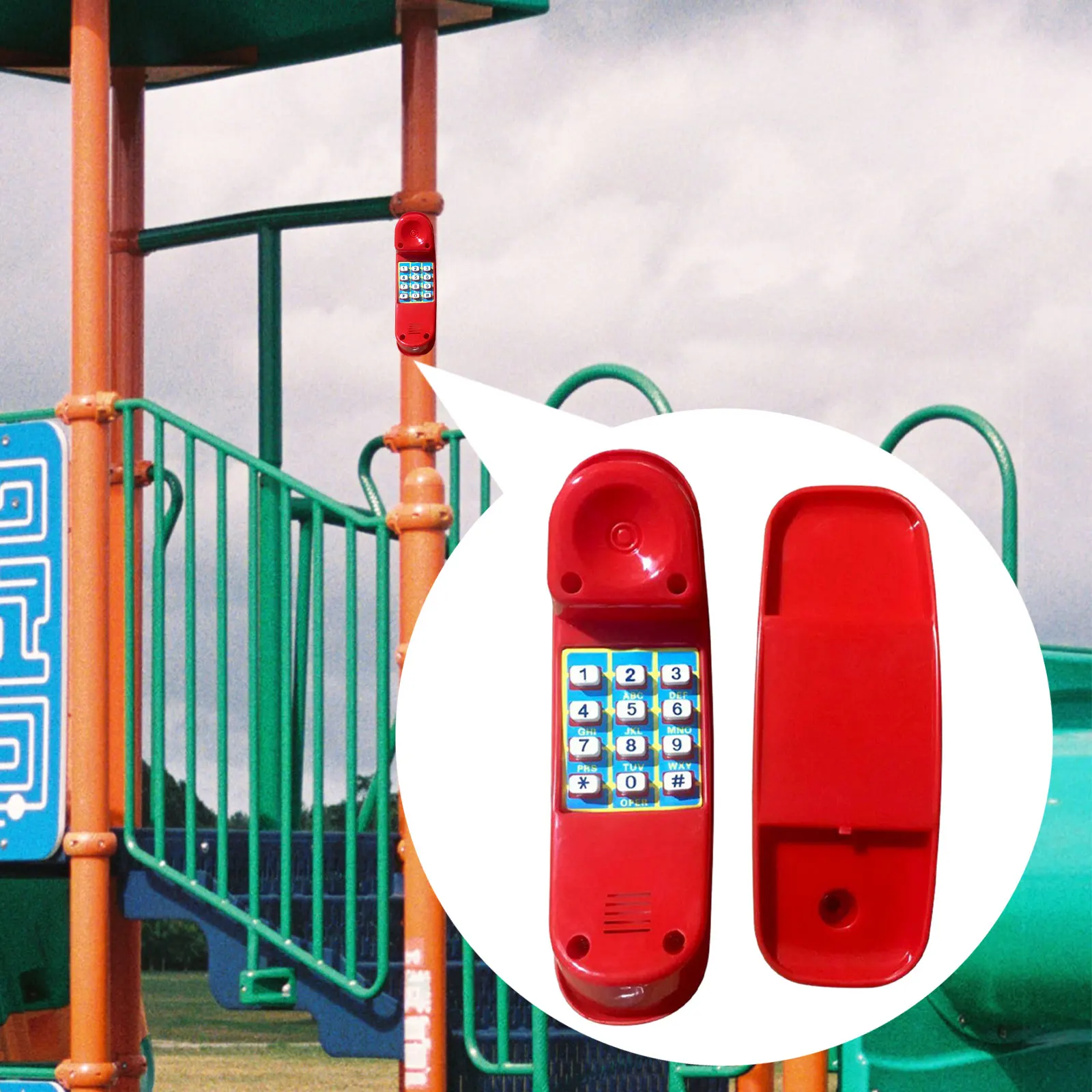 Playground Swing Set Telephone Playground Pirate Wheel Game Accessories Kindergarten Toys Plastic Telephones For Young Child