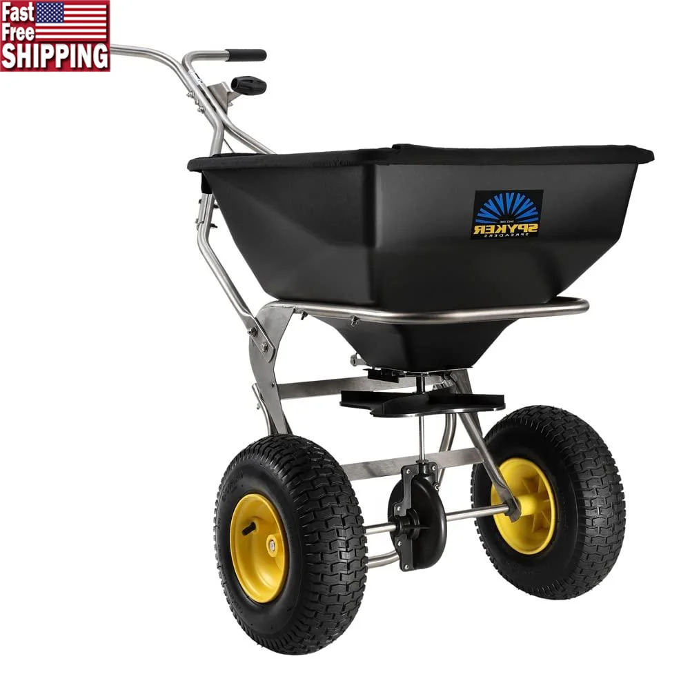 Stainless Steel Walk-Behind Spreader 80-Lb. Capacity SPY80-1S Made in USA Durable Construction Easy to Use Ideal Large Areas