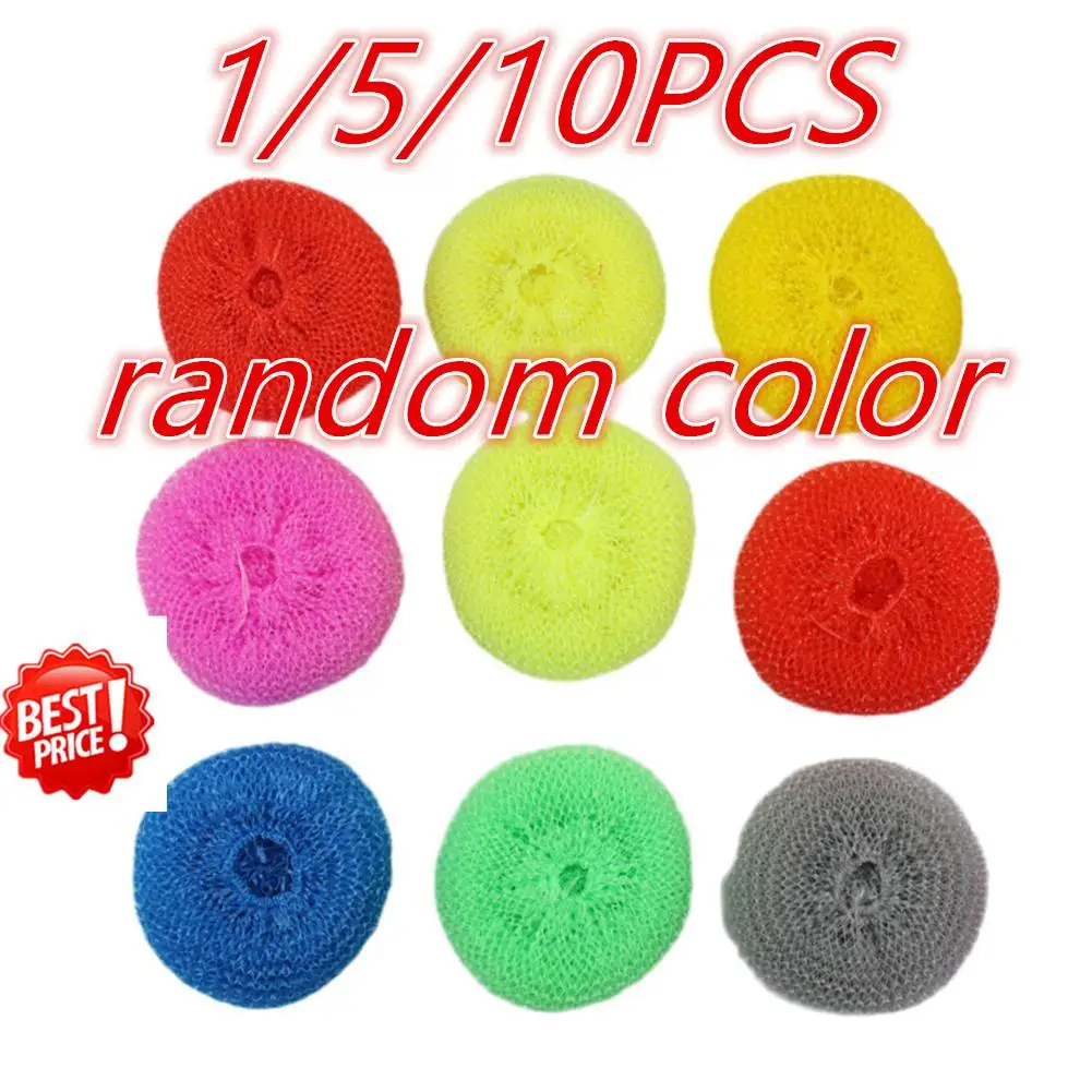 1/5/10pcs Dish Cleaning Brushes Mesh Pad Random Color Dish Mesh Scrubber Household Bowl Pot Cups Scouring Pad Kitchen Cleaning