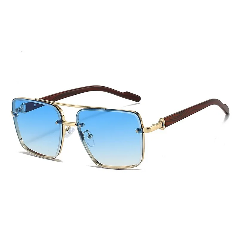 Vintage Oversized Square Sunglasses Women Trendy Design Man Driving Sunglasses Double Bridge Pilot Sun Glasses Shades UV400Gafas