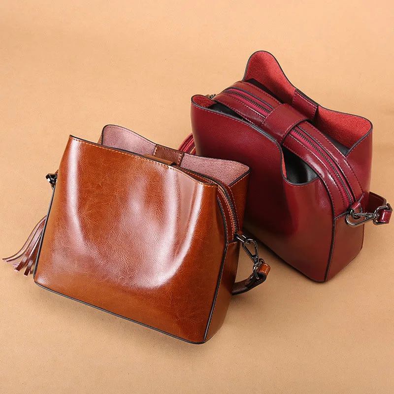 100% Genuine Leather Women\'s Handbag 2025 New Fashion Leather Shoulder Bag Commuter Women\'s Crossbody Bag for shopping