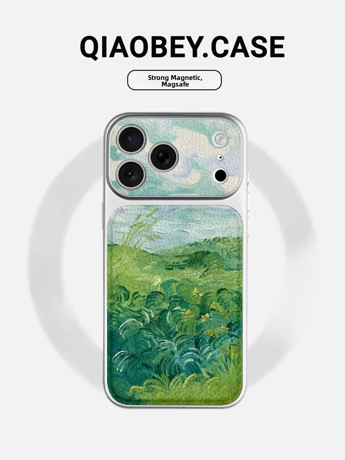 

Cute Cartoon Oil Painting Grassland iPhone 17 pro Max Case Full Protection Clear View Female Style Creative Design Eco-Friendly