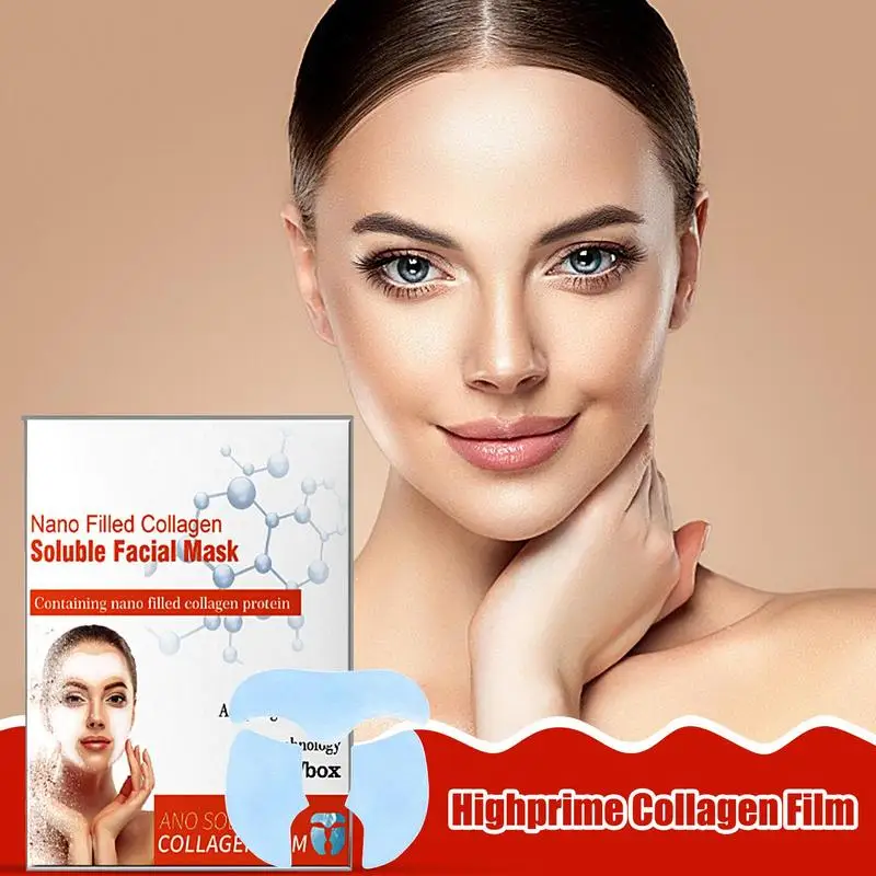 Mascarilla facial de colágeno Soluble en agua, parche hidratante 2024, Anti ojeras, Highprime, 10 juegos por caja