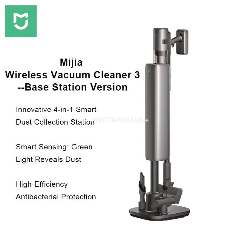 Mijia Wireless Vacuum Cleaner 3 Base Station Edition 4-in-1 Smart Dust Collection Station Handheld Vacuum Cleaner Suction Power