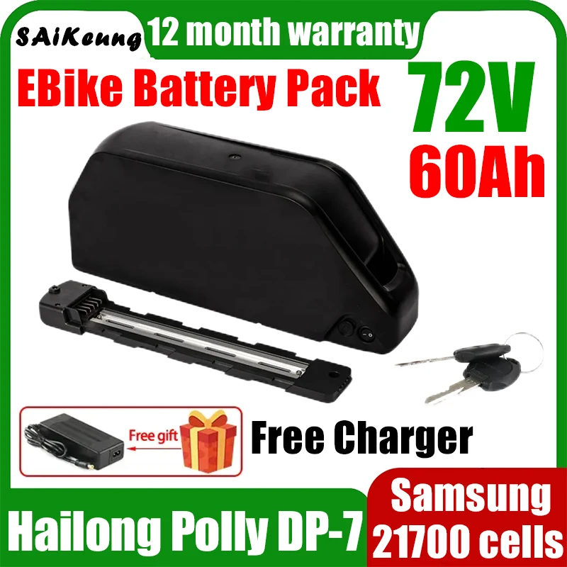 

72V Ebike Battery Hailong Bafang Battery 60ah 3000W Hihg Power 25ah 500W 30ah 800W 40ah 1500W 50ah 2000W 21700 lithiumbatteries