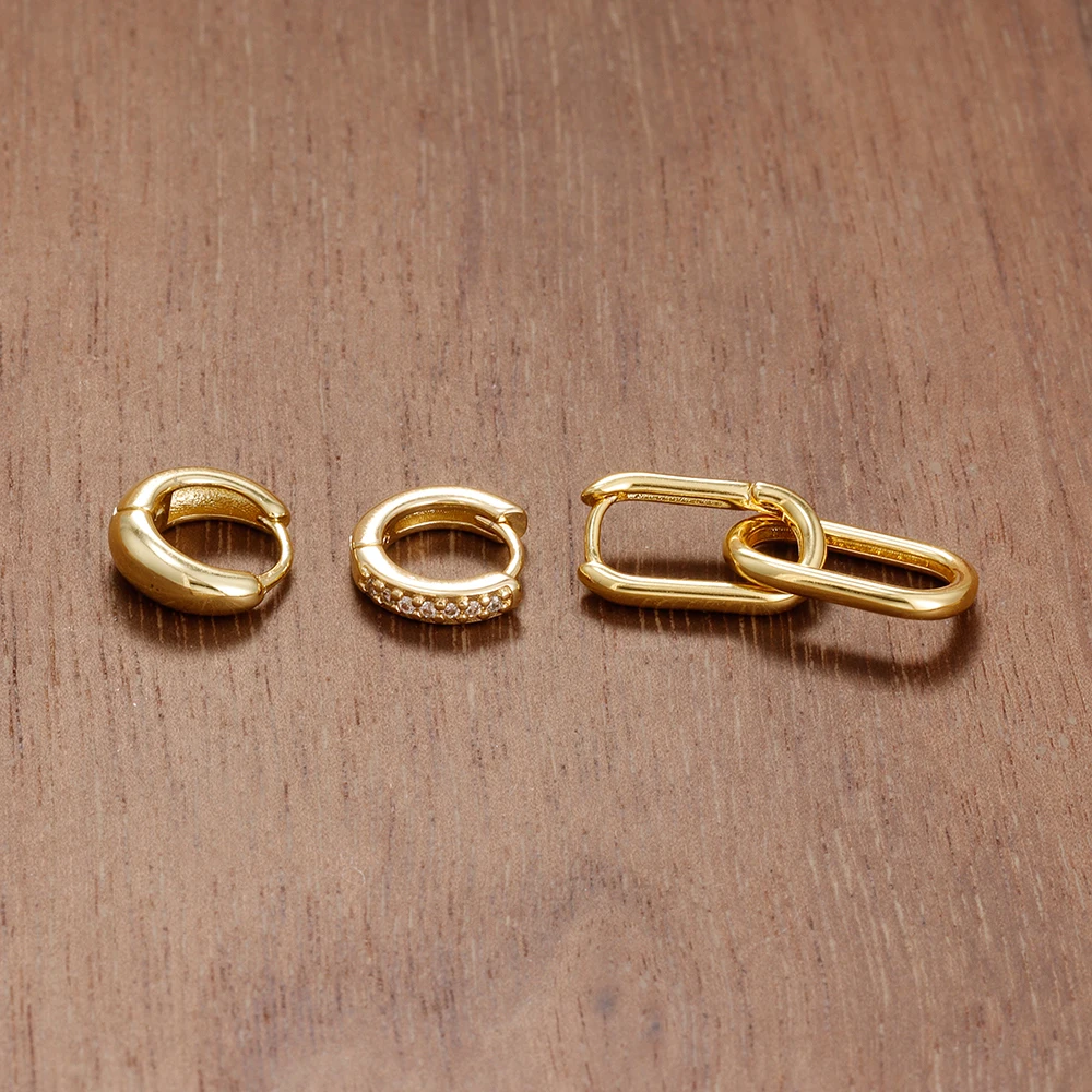 جديد 3 قطعة الفولاذ المقاوم للصدأ هندسية البيضاوي هوب أقراط للنساء أسلوب معدني بسيط انفصال أقراط للنساء مجوهرات هدايا