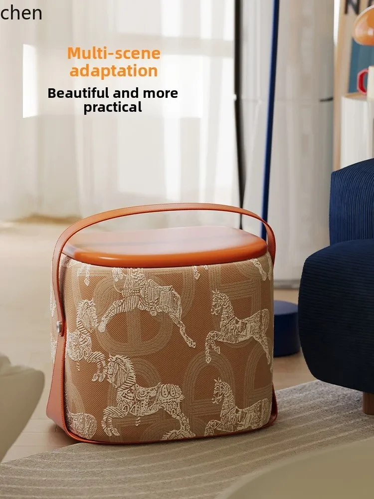 W5.19 hand carry seat pier shoe change stool living room home advanced soft bag low stool