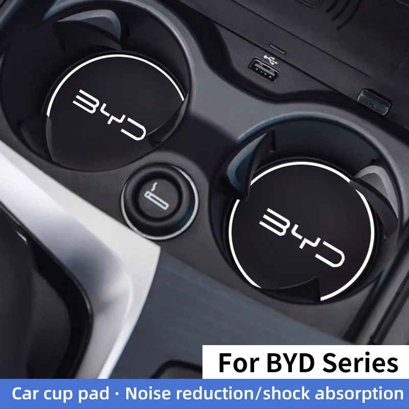 Anti-Slip Water Cup Drink Mat Insert Coaster Pads for BYD Tang F3 E6 Atto Yuan Plus Song Max G3 Water Cup Holder Silicone Mats