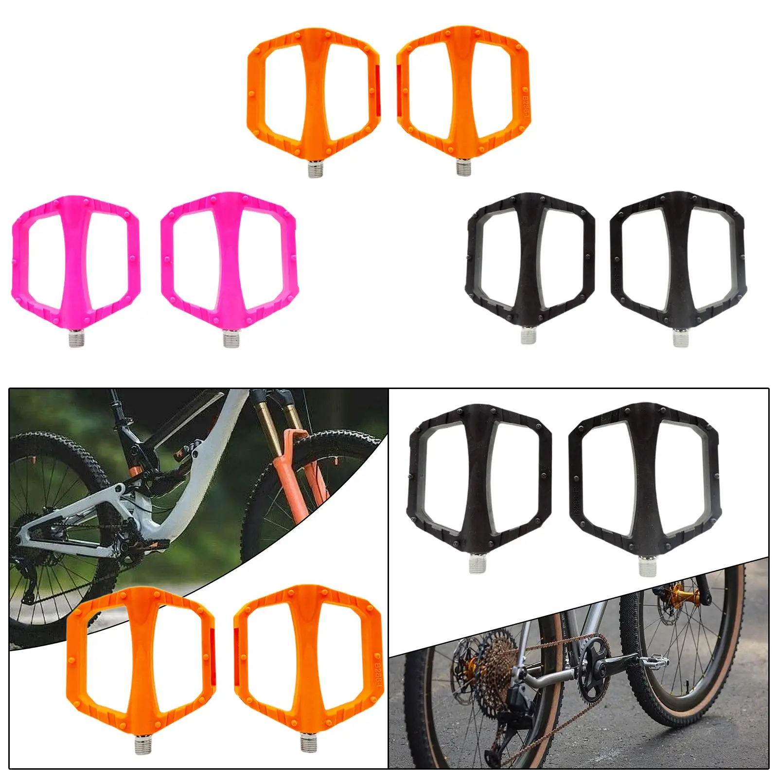 

Велосипедные ножные педали Сверхлегкие профессиональные противоскользящие, простые в установке, полые гладкие подшипники DU, прочные для велосипедных педалей BMX