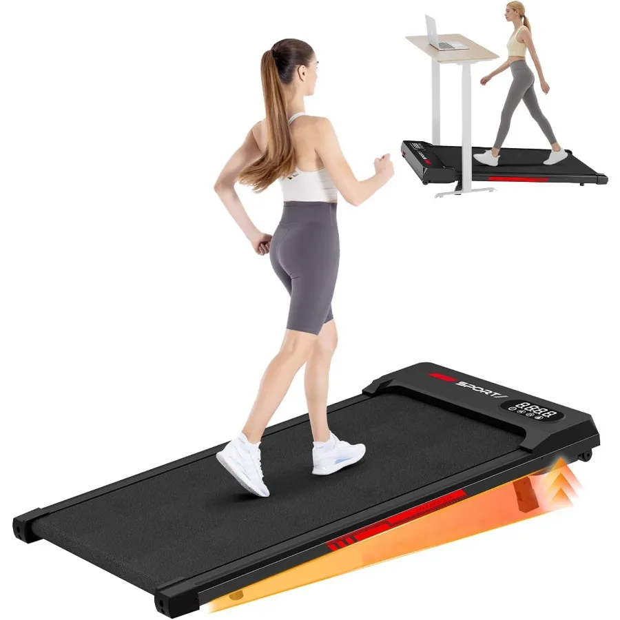 

Walking Pad Treadmill Under Desk Treadmill for Home and Office Wide Running Belt Remote Control Installation Free Easy to Move