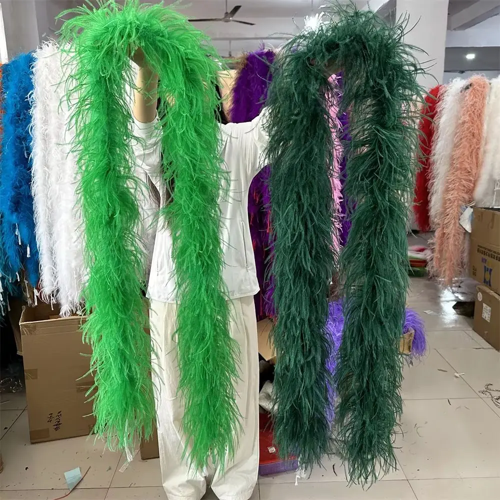 

6/8/10/15/20PLY Green Ostrich Feather Boa Wedding Party Dress Shawl Scraf Decortion hancock ostrich feather boa 6 ply Wholeasale