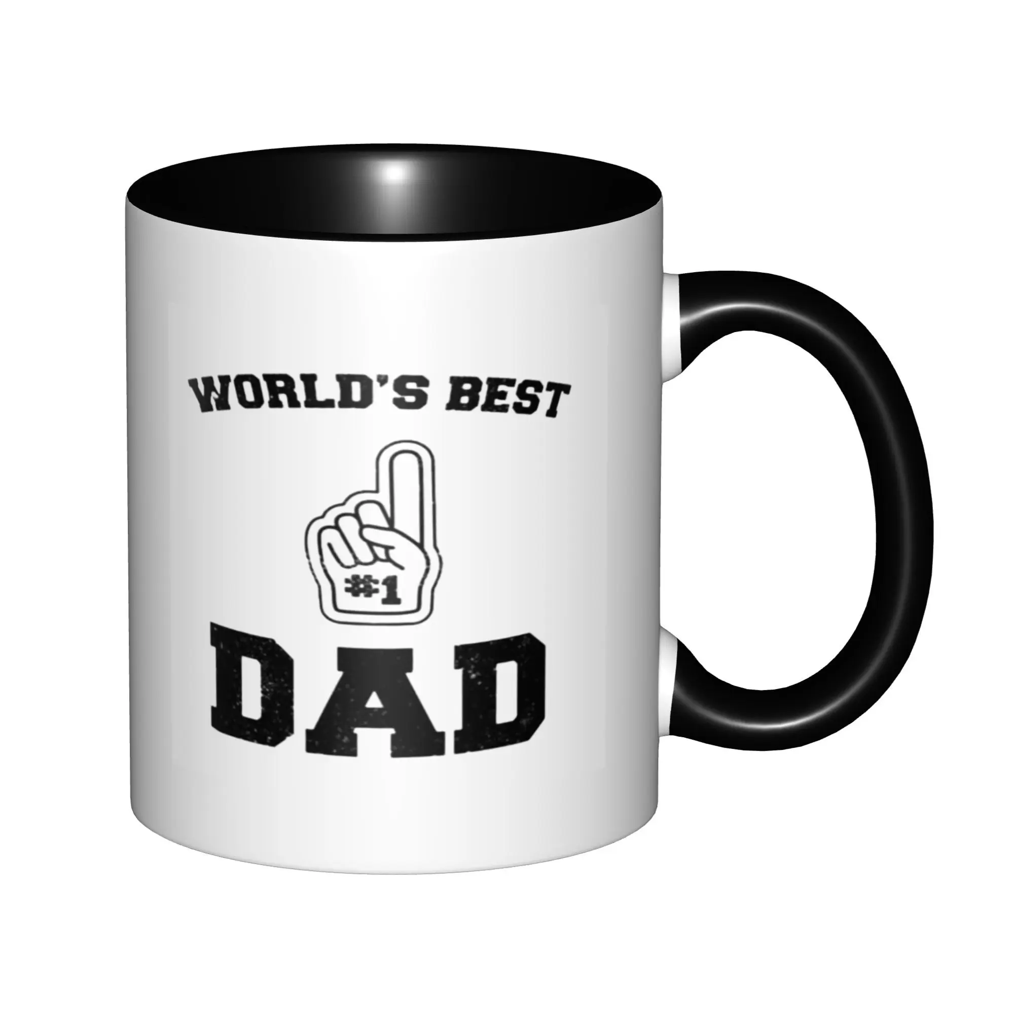 World Best Dad Ever Daddy Gifts Mugs With Black Handle Birthday Coffee Mugs Ceramic Tea Cups 11oz
