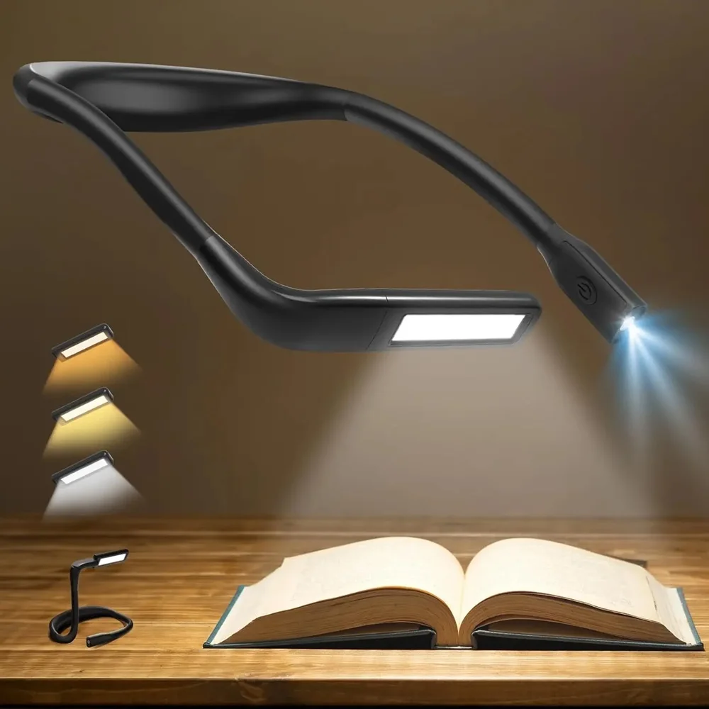 

LED Neck-Hanging Reading Light Portable USB-Rechargeable Eye-Protecting Lamp Flexible Bendable Book Illuminator Foldable Study L