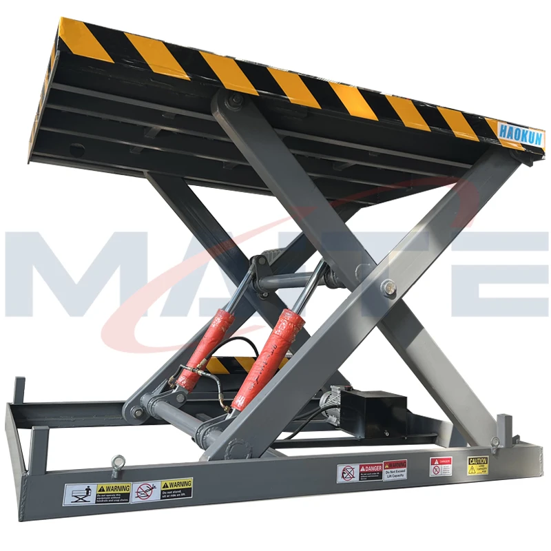 Hydraulic Electric 0.3-5tons  Scissor Lift Two Post Parking Lift System Underground Fixed Car Lift