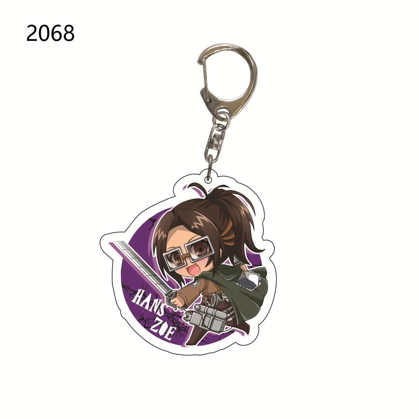 Ataque em Titan Cartoon acrílico pingente Keychain, Keyring plástico bonito, Bag Tag Acessórios, 1Pc