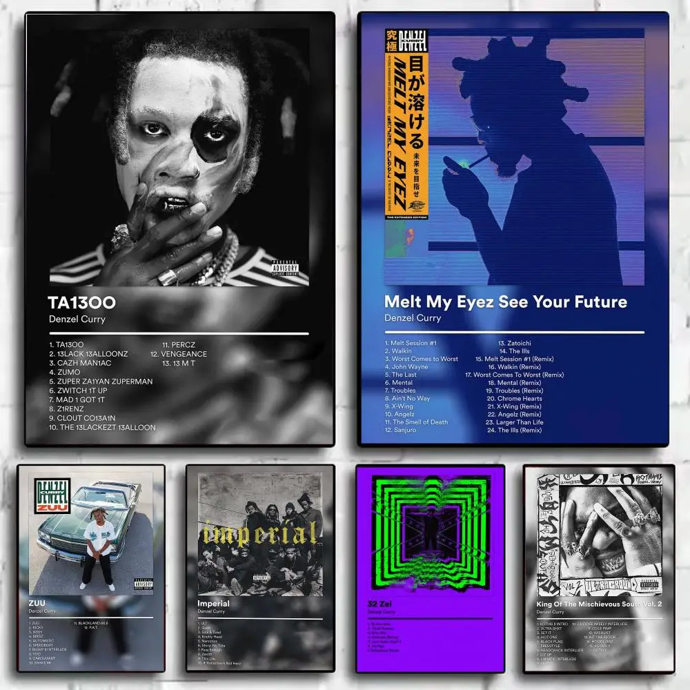 Singer D-Denzel Curry Poster Modern Minimalist Wall Art Prints for Bedroom Living Room Room Decor Aesthetic Gift