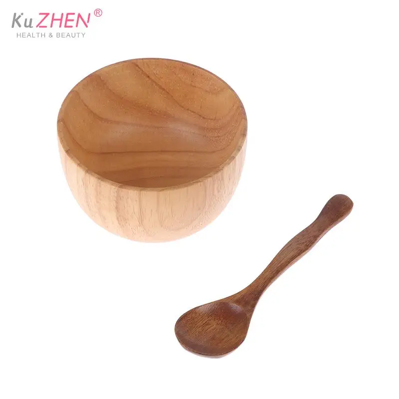 Wooden/plastic 1set Facial Mask Bowl With Spoon Face Cream Bowl Eye Cream Bowl Makeup Cosmetic Wooden Mask Refillacle BottleBowl