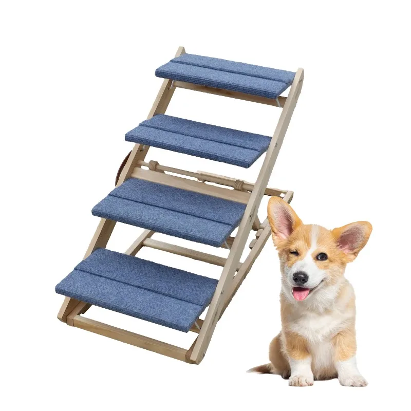 Modern Durable 2-in-1 Wooden Pet Stairs Solid Wood Dog Ramp and Comfortable Access Furniture