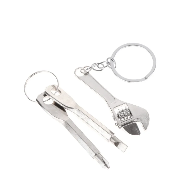3Pcs/Set Multifunctional Mini Wrench Keychain Set with Cross And Flat Screwdriver Portable Bike Motorcycle Repair Tool