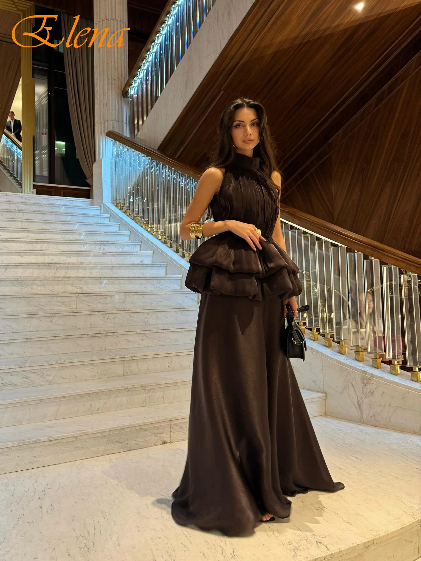 

Элегантное вечернее платье трапециевидной формы с высоким воротником без рукавов по индивидуальному заказу, нежные классические платья для особых случаев на заказ, модное платье для выпускного вечера