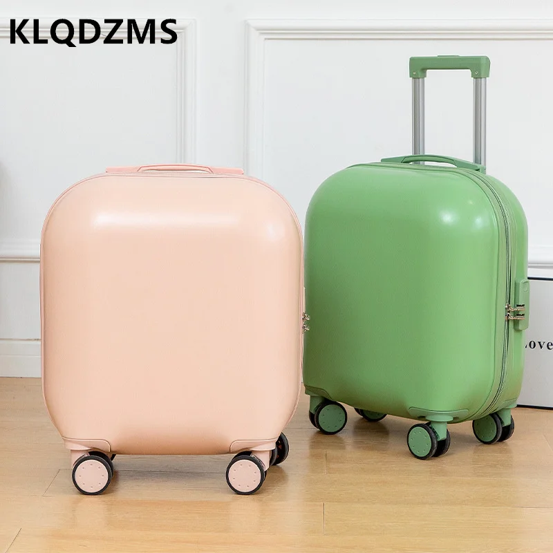 KLQDZMS Kleiner 18-Zoll-Roll-tragbarer Passwort-Koffer, tragbarer Boarding-Studenten-Trolley, Unisex, rundes Gepäck