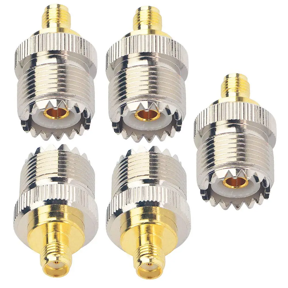 1/2/5PCS Coaxial RF Walkie-Talkie Antenna Adapter SMA Female to SO239 Female UHF Jack SO-239 Antenna Cable Connector for UV-5R