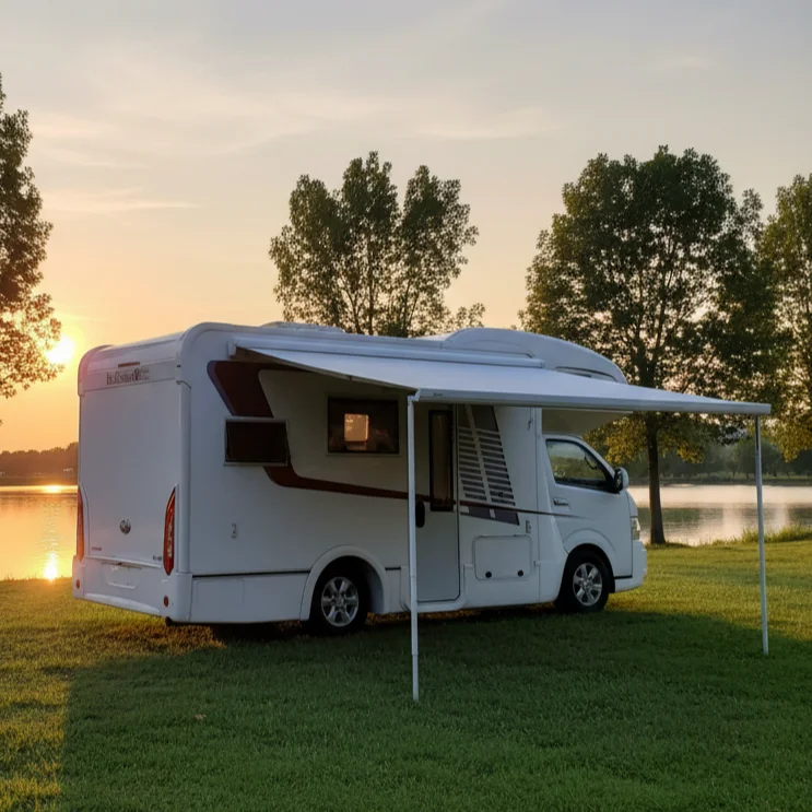 Wareda W5500 Automatic Electric Retractable Cassette 4m Aluminium Alloy Durable Waterproof Outdoor RV Motorhome Caravan Awning