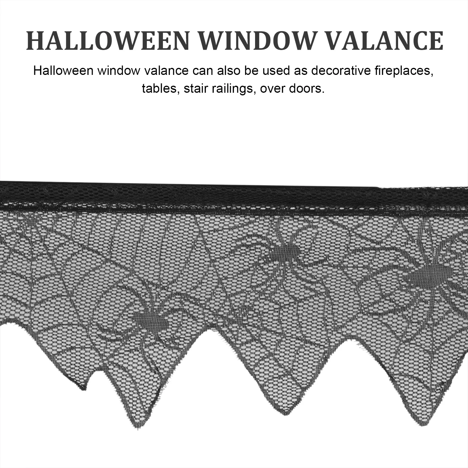 

Halloween Spider Web Curtain Lightweight Polyester Horizontal Door Curtain Creepy Photo Backdrop Party Decoration