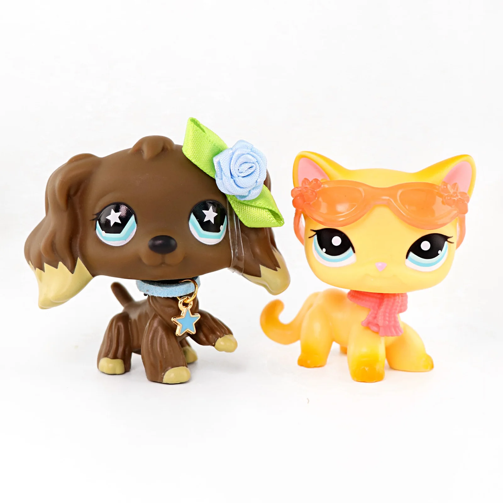 Adorables Juguetes Bobble Head de Minilpshop, Coker Spaniel # Gato de pelo corto 960 # 339 Incluye accesorios para el cuerpo, adorno de ojos grandes para lps