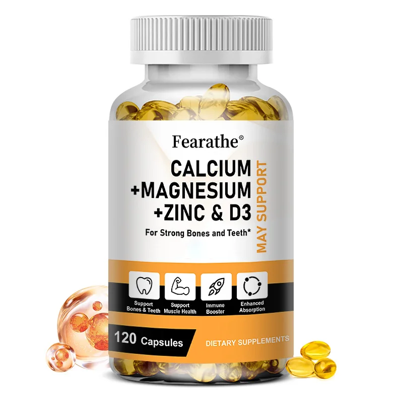 

Calcium Magnesium Zinc Supplement - Bone Health, Muscle Function, Heart Health and Immune Support, Dietary Supplement, NON-GMO