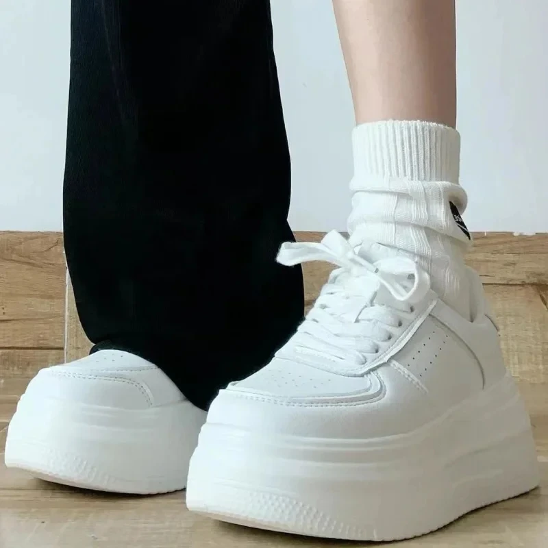 White Sports Shoes Korean Women Platform Sneakers Casual Harajuku Tennis Female Vintage Vulcanize Designer Footwear