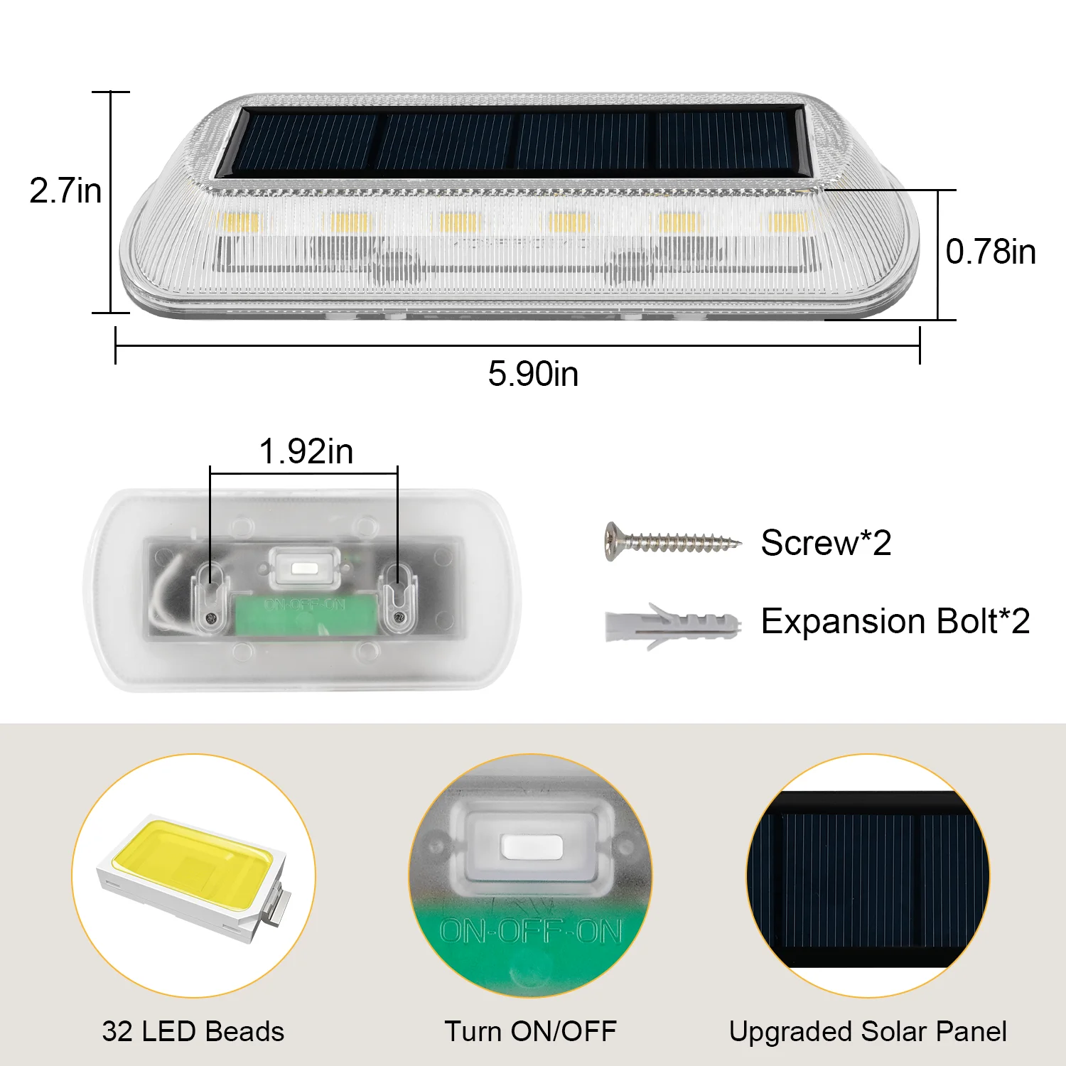 Imagem -06 - Solar Power Luz do Jardim ao ar Livre Luz Subterrânea Luz do Convés Holofotes Lâmpada Led Solar Enterrada Decoração do Jardim Ip65 Pcs 3000k