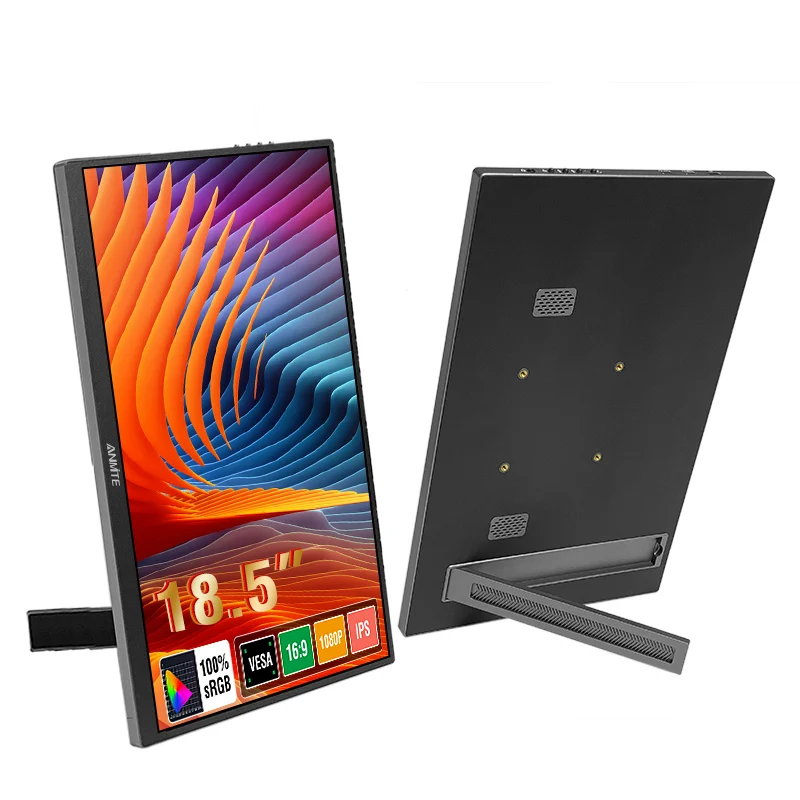 Anmite 18.5inch Portable Monitor 120Hz RGB100% With VESA Hole & Back Bracket Laptop Extended Display ADS-IPS HDR Screen
