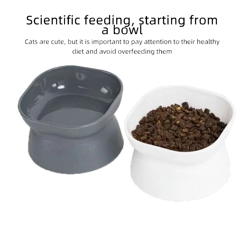 

High-Legged Slanted Pet Feeding Bowl for Dogs And Cats Plastic Neck Guard Water Bowl Dog Food Cat Food Feeder